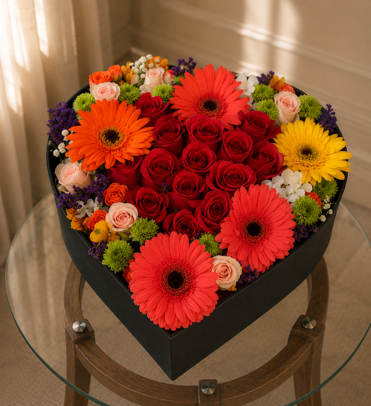 Corazón Primaveral con rosas