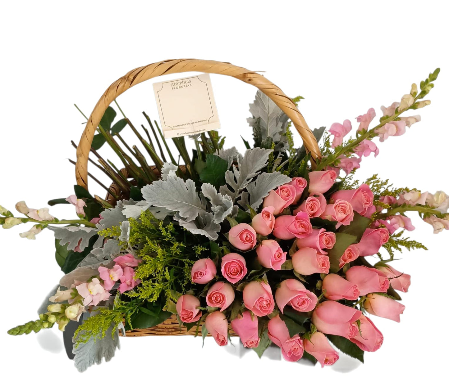 Canasta con 30 Rosas